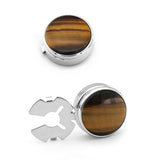 Illegal Button Men's Round Carbon Fiber Cufflink – Gifts for Him — 6