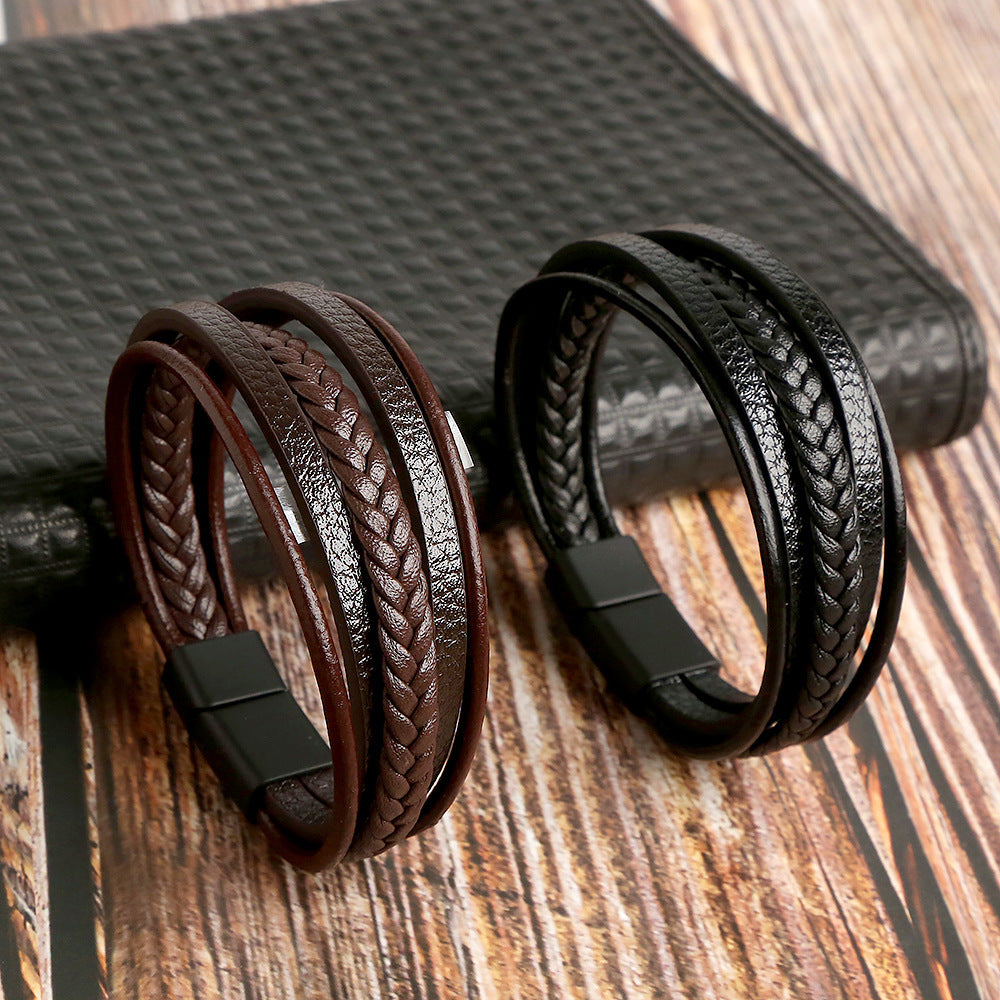 Magnet Buckle Simple Monochrome Men's Leather – Jewelry Gift Ideas — 1