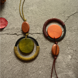 Circle leather rope wooden pendant – Jewelry Gift Ideas — 2