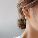 Pearl C-Shaped Temperament Geometric Circle Earrings – Birthday Gifts — 1