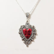 Burning Love Pendant Silver Lace Love Necklace – Jewelry Gift Ideas — 4