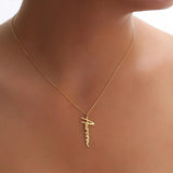 Handmade Vertical Name Signature Letter Necklace – Jewelry Gift Ideas — 1