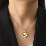 Simple Hollow Round Brand Branch Bird Pendant – Jewelry Gift Ideas — 1