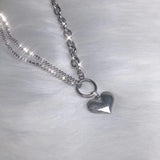 Titanium Steel Peach Heart Necklace – Jewelry Gift Ideas — 4