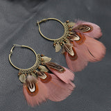Creative Large Circle Feather Leaf Pendant – Jewelry Gift Ideas — 2