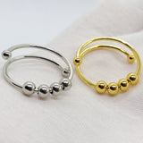 Stainless Steel Double Layer Turnable Ball Ring – Thoughtful Gifts — 4