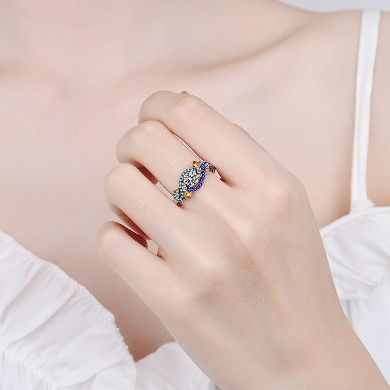 Color Matching Micro-inlaid Moissanite Ring – Special Occasion Gifts — 1
