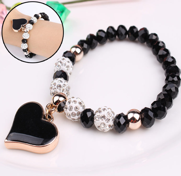 Elastic Crystal Bracelet & Bangle Heart Bracelets – Jewelry Gift Ideas — 1
