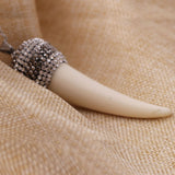 Statement Resin Horn And Diamond Pendant Necklace – Jewelry Gift Ideas — 3