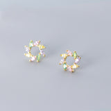 Female Colorful Diamond Sun S925 Silver Ear Stud – Gifts for Her — 2