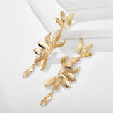 Golden Leaf Flower Butterfly Earrings Personality – Stylish Gifts — 4