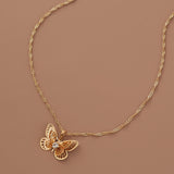 Ladies Short Clavicle Chain New Diamond Butterfly – Jewelry Gift Ideas — 4