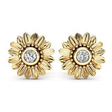 European And American Plated 18K Sunflower Earrings – Meaningful Gifts — 11
