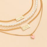 Vintage Stacked Letter Tag Heart Necklace – Jewelry Gift Ideas — 3