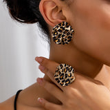 Vintage Geometric Leopard Print Circle Disc Fashion – Stylish Gifts — 1