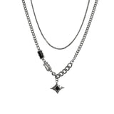 Starlight Square Diamond Double Layer Necklace – Jewelry Gift Ideas — 5