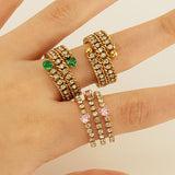 Stainless Steel 18K Full Diamond Multilayer Ring – Birthday Gifts — 19