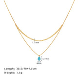 Blue Water Drop Flash Double-layer Necklace – Jewelry Gift Ideas — 6
