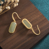 Women's Earrings Antique Gold-plated Imitation Hetian – Gifts for Her — 2