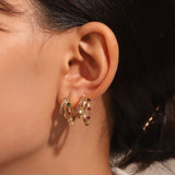 Fashion Three Rings Multilayer Diamond Earrings – Stylish Gifts — 14