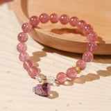 Single Circle Quartz Jade Strawberry Crystal String – Small Gift Ideas — 5
