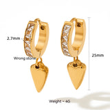 Fashion Earrings Studded With Zircon Stainless Steel – Stylish Gifts — 10