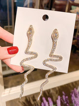 Fashion Exaggerated Full Diamond Snake Earrings – Stylish Gifts — 3