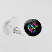 LGBT Pride Round Glass Stud Earrings Gay Lesbian – Stylish Gifts — 20