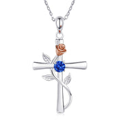 Rose Cross Necklace With Rhinestone Fashion – Jewelry Gift Ideas — 8