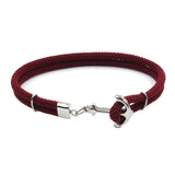 Navy Hand Braided Stainless Steel Anchor Bracelet – Jewelry Gift Ideas — 14