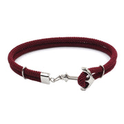 Navy Hand Braided Stainless Steel Anchor Bracelet – Jewelry Gift Ideas — 14