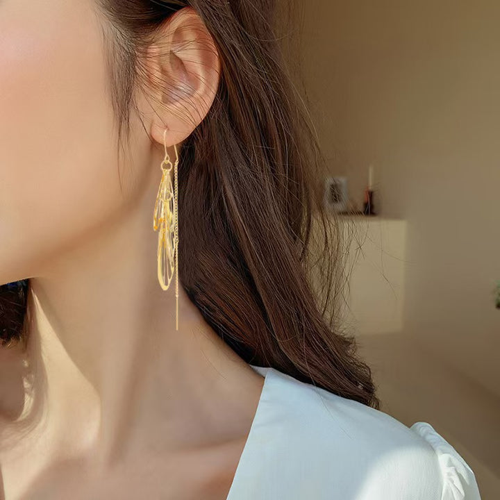 Fashion Tassel Hollow Leaves Hanging Earrings Fashion – Stylish Gifts — 1