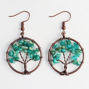 Crystal Gravel Bronze Wire Round Pendant Tree – Jewelry Gift Ideas — 13