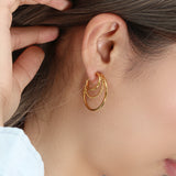Trendy Earrings Stainless Steel Multi-layer – Jewelry Gift Ideas — 16
