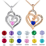 Lettering Necklace Double Heart Diamond – Jewelry Gift Ideas — 1