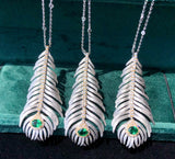 Light Luxury 925 Silver Brushed Feather Pendant – Jewelry Gift Ideas — 3