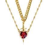 Heart And Sword Necklace Set Couple Necklace – Jewelry Gift Ideas — 7