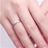 Weddings Simple Couple Style Silver Diamond Ring – Stylish Gifts — 3