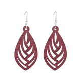 Hollow Geometry Wood Earrings Eardrop Personality – Birthday Gifts — 8