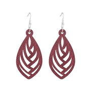Hollow Geometry Wood Earrings Eardrop Personality – Birthday Gifts — 8