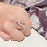 Snake Curved Line Adjustable Fashion Statement Ring – Stylish Gifts — 5