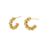 Ladies Twist Spiral Hoop Earrings 18K Gold Plated – Useful Gifts — 4