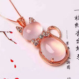 Natural Crystal Cat Pendant Clavicle Chain – Jewelry Gift Ideas — 2