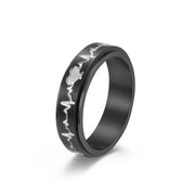 Titanium Steel Rotating ECG Couple Ring Stainless – Gifts for Couples — 4