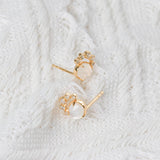 Women's Natural White Crystal Earrings – Gifts for Her — 5