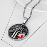 Crusader Templar Shield Pendant Steel Color – Jewelry Gift Ideas — 2