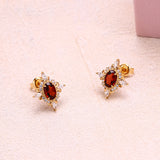 Vintage Premium Natural Pomegranate Earrings Ring – Thoughtful Gifts — 1