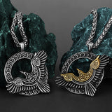Nordic Viking Odin Crow Titanium Steel Pendant – Jewelry Gift Ideas — 1