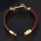 Woven Motorcycle Leather Bracelet – Jewelry Gift Ideas — 1