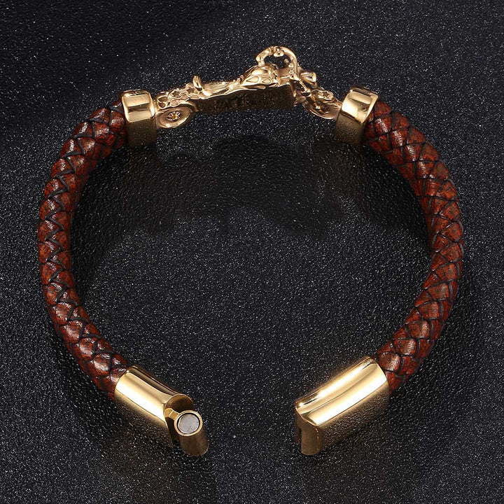 Woven Motorcycle Leather Bracelet – Jewelry Gift Ideas — 1